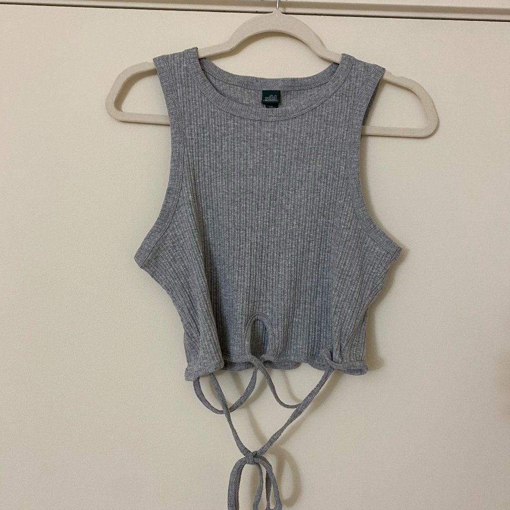 Light Grey Target Wild Fable Ribbed Crop Top - Size Large NWOT